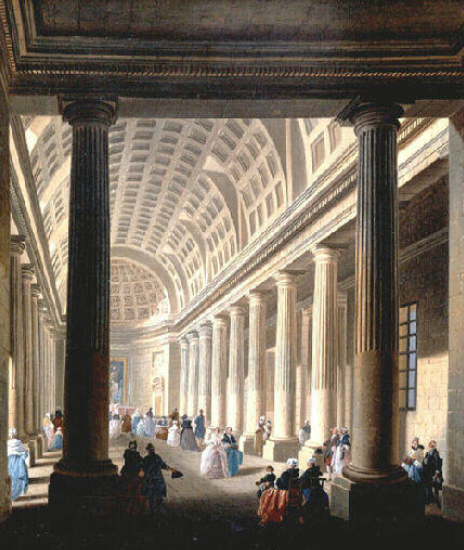 CachauPhilippe's tweet photo. Bâtie en 1764-70 par #LouisFrançoisTrouard, à la suite de la Chapelle des Catéchismes de Saint-Louis de #Versailles, l’église #SaintSymphorien de l’ancien village de #Montreuil, est la première à l’antique de France. La nef au XVIIIe siècle par #DeMachy (musée Lambinet). https://t.co/QM0ibnAIwb