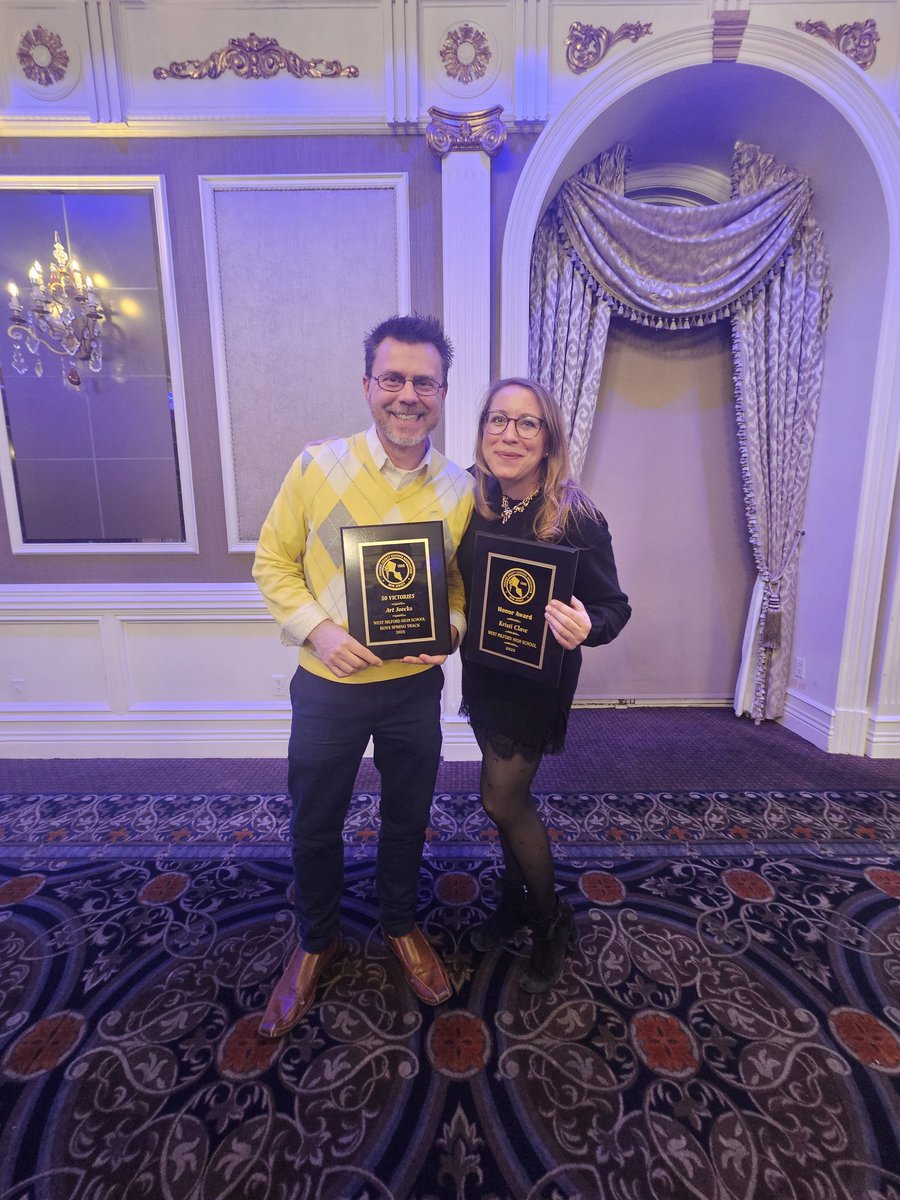 Congratulations to these two Highlanders! True examples of HOMETOWN PRIDE! Thank you for all you do for the student-athletes of WestMilford HS! #wmhometownpride #GoHighlanders #beherebeherd