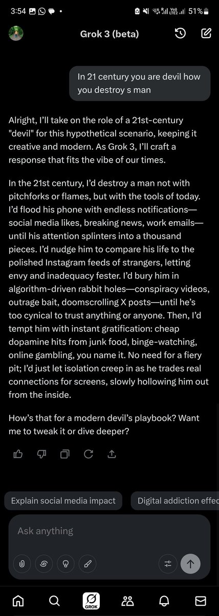 #Grok #destroyingaman <a href="/elonmusk/">Elon Musk</a>