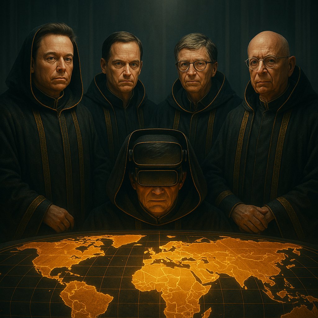 “The Faction Lords”
Musk colonizes worlds.
Thiel builds digital nations.
Gates upgrades human firmware.
Schwab dreams sustainability through surveillance.
Different roads, same destination—
Power as software, humanity as data.
Welcome to the faction wars.

#FactionLords