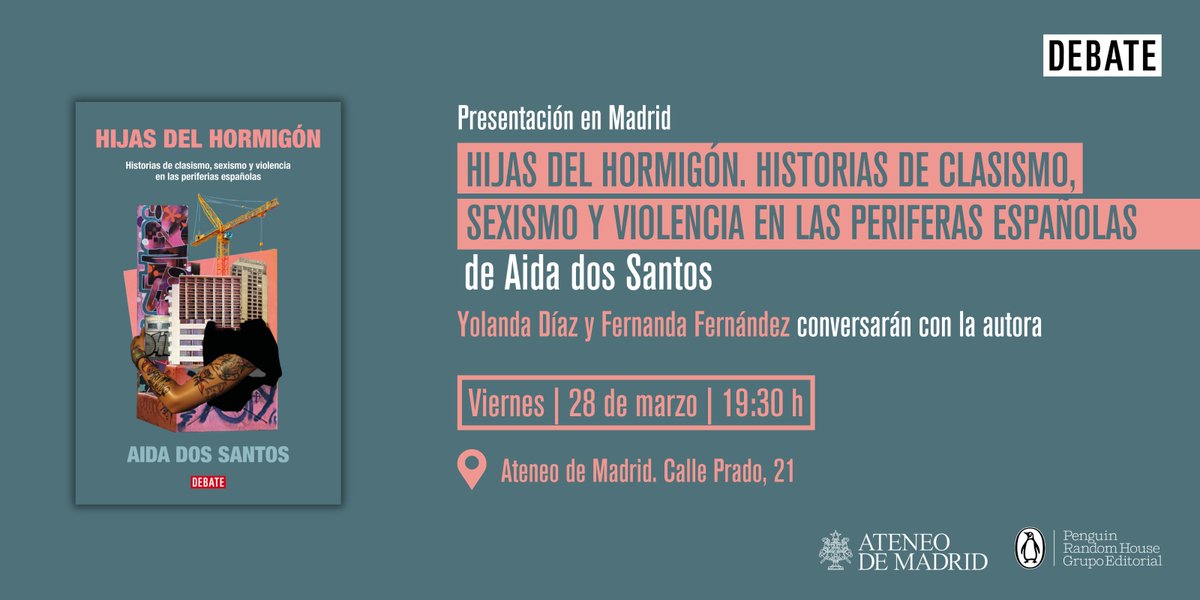 Editorial Debate (@debatelibros) on Twitter photo Os recordamos que mañana tenemos una cita en #Madrid ⬇️
📖 <a href="/aida2santos/">Аврора ∞ #𝐇𝐢𝐣𝐚𝐬𝐝𝐞𝐥𝐇𝐨𝐫𝐦𝐢𝐠𝐨𝐧</a> conversará con <a href="/Yolanda_Diaz_/">Yolanda Díaz</a> y <a href="/fertambienfer/">Fernanda Fernández</a>
⏰ 19:30h
📍<a href="/ateneodemadrid/">Ateneo de Madrid</a> Os recordamos que mañana tenemos una cita en #Madrid ⬇️
📖 <a href="/aida2santos/">Аврора ∞ #𝐇𝐢𝐣𝐚𝐬𝐝𝐞𝐥𝐇𝐨𝐫𝐦𝐢𝐠𝐨𝐧</a> conversará con <a href="/Yolanda_Diaz_/">Yolanda Díaz</a> y <a href="/fertambienfer/">Fernanda Fernández</a>
⏰ 19:30h
📍<a href="/ateneodemadrid/">Ateneo de Madrid</a>