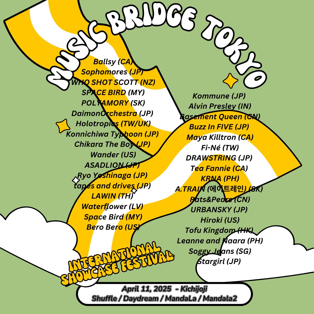 music bridge tokyo is coming! April 11 in Kichijoji! …41455f5732257842108.ems.omatsuri.tech/events/26208