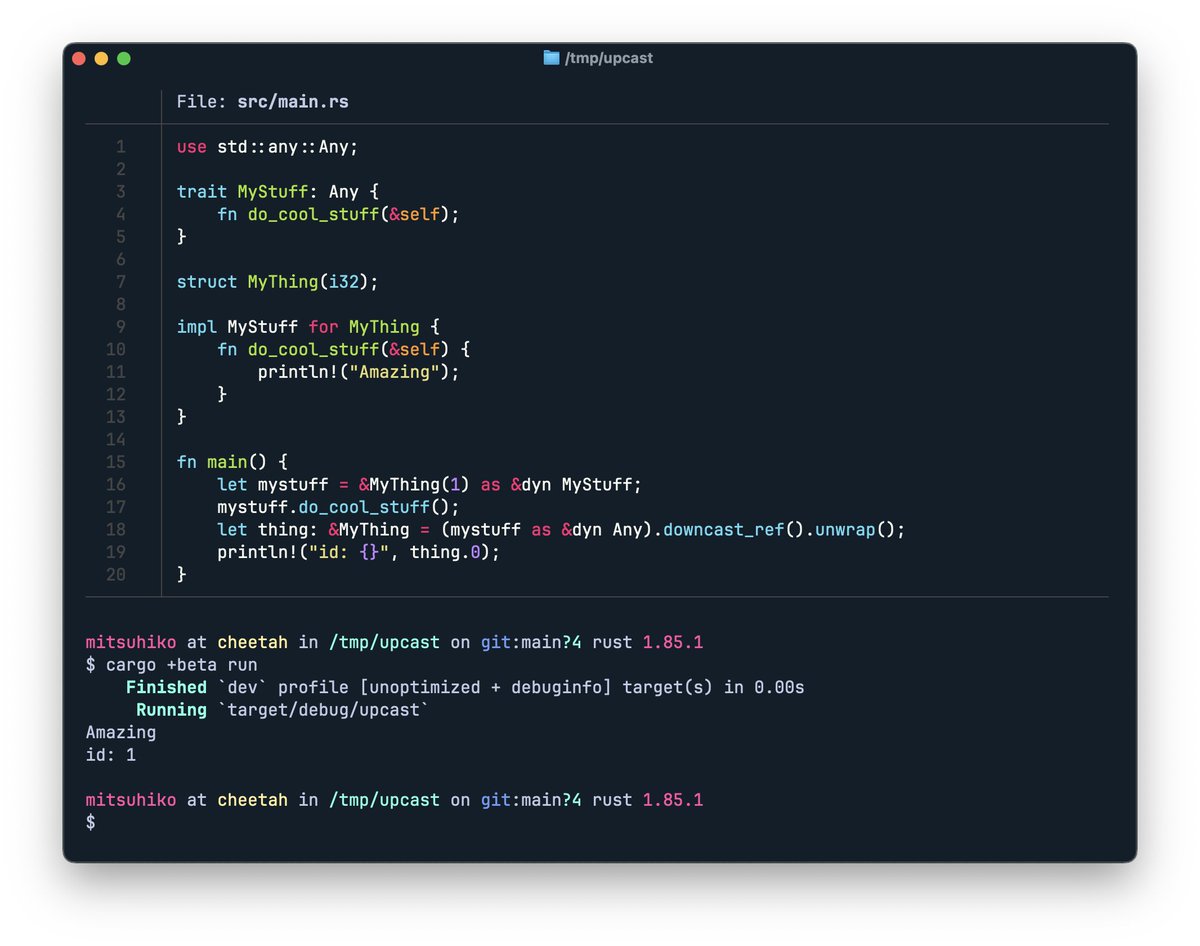 The next version of Rust might be one of the most transformative to the Rust ecosystem due to support for up-casting of trait objects. This makes `Any` significantly more powerful and potent!