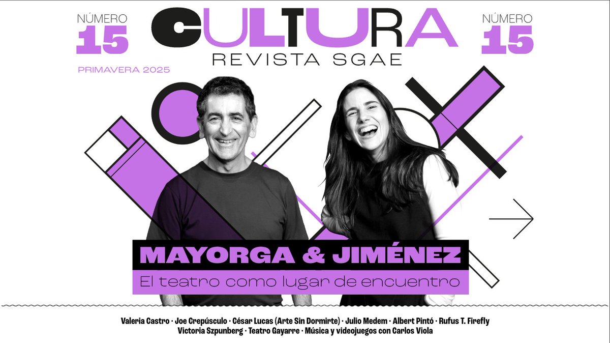 🙌Celebramos el 🎭 #DíaMundialdelTeatro con la publicación del número 1⃣5⃣ de #CulturaRevistaSGAE en el que las artes escénicas son protagonistas con #JuanMayorga, #AndreaJiménez, <a href="/szpunberg/">Victoria Szpunberg</a> y <a href="/TeatroGayarre/">Teatro Gayarre</a>.
cultura.sgae.es