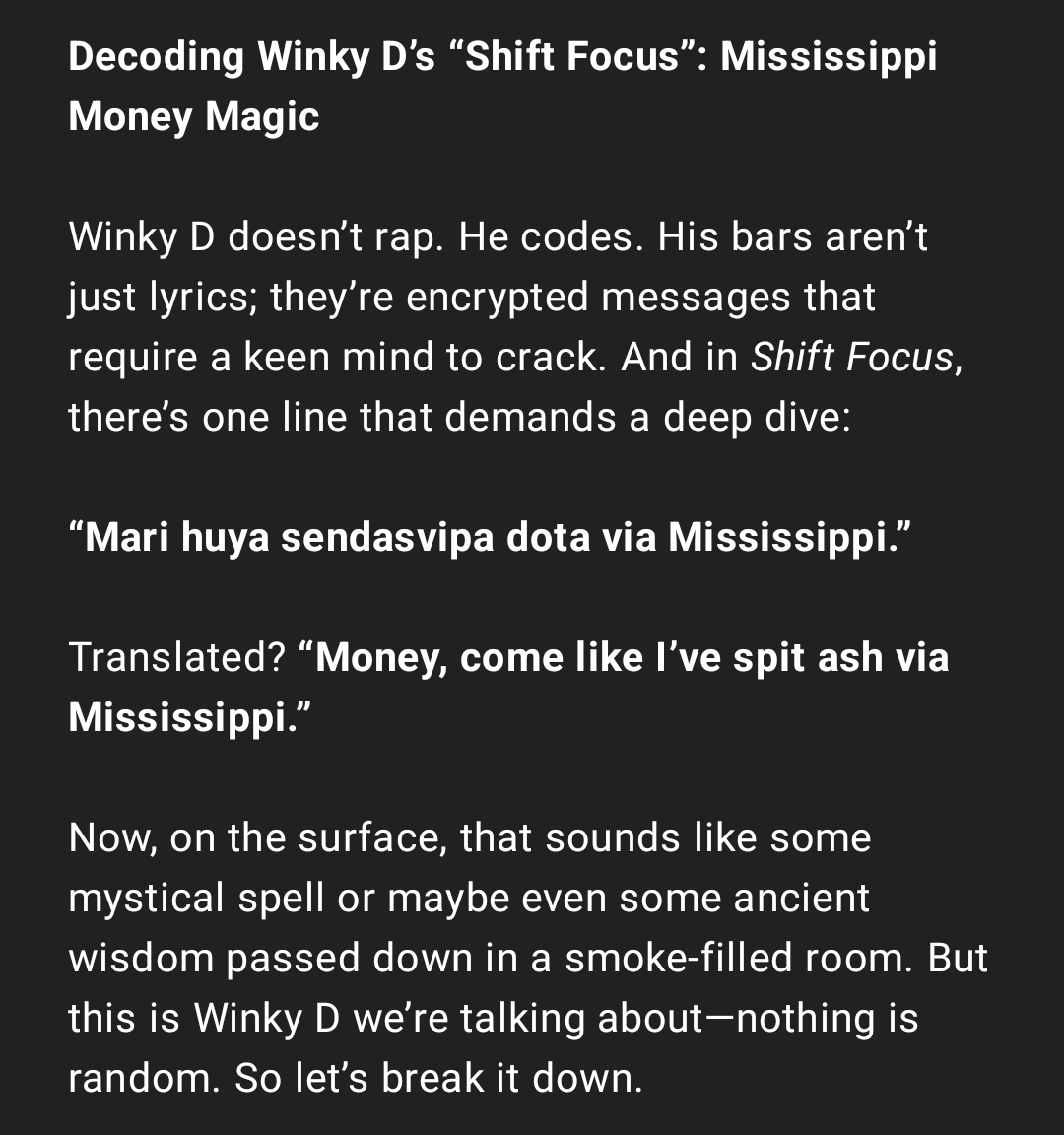 Coolnificent's tweet photo. Winky D's encrypted lyrics require a keen mind to crack. Here's the decoding of one my favourites, Shift Focus https://t.co/eq5Q5nmSna