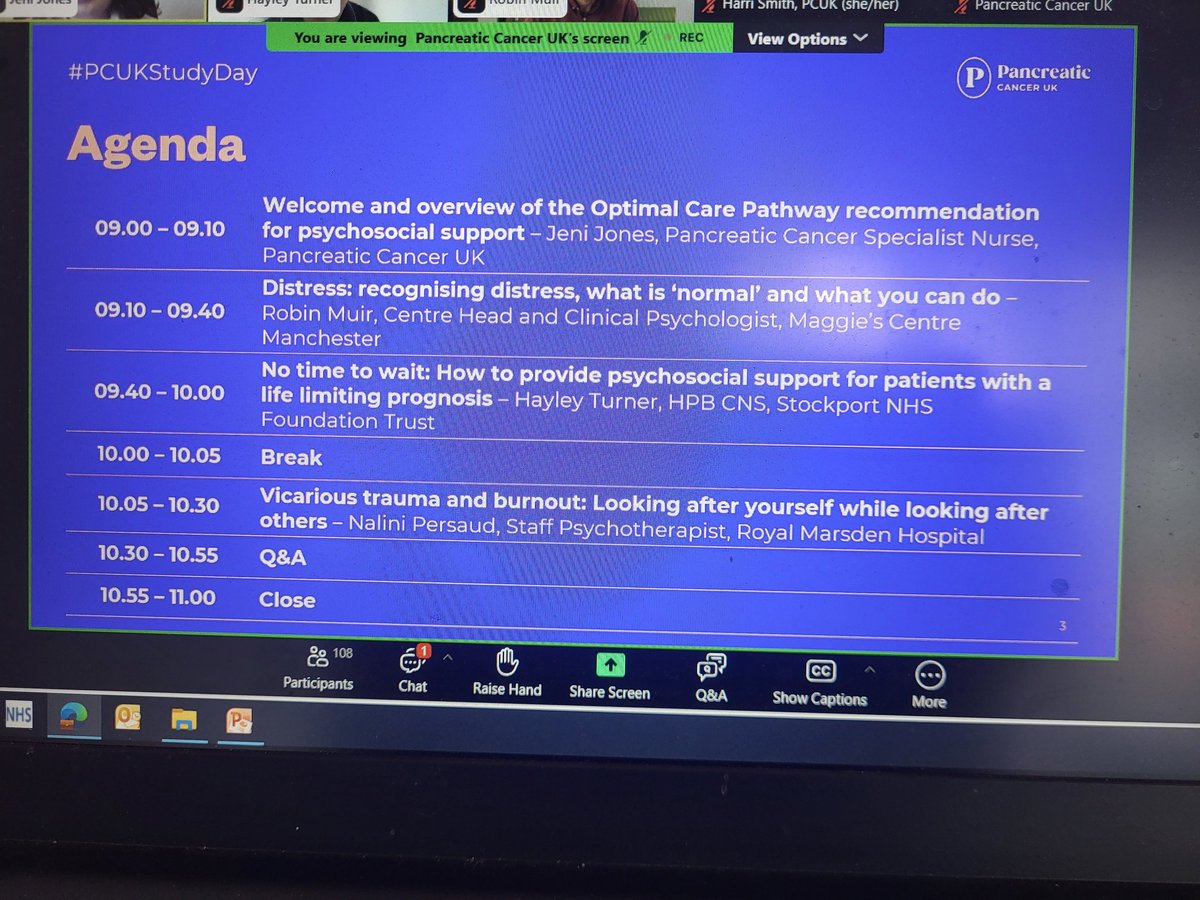 #pcukstudyday thank you to <a href="/PancreaticCanUK/">Pancreatic Cancer UK</a> for inviting me to be part of the psychosocial support session <a href="/GastroNW/">Wisam Jafar 💙</a> <a href="/michmdavies/">Michelle Davies</a> <a href="/StockportNHS/">Stockport NHS FT</a> <a href="/ChrisOL05142560/">Chris O'Loughlin</a>