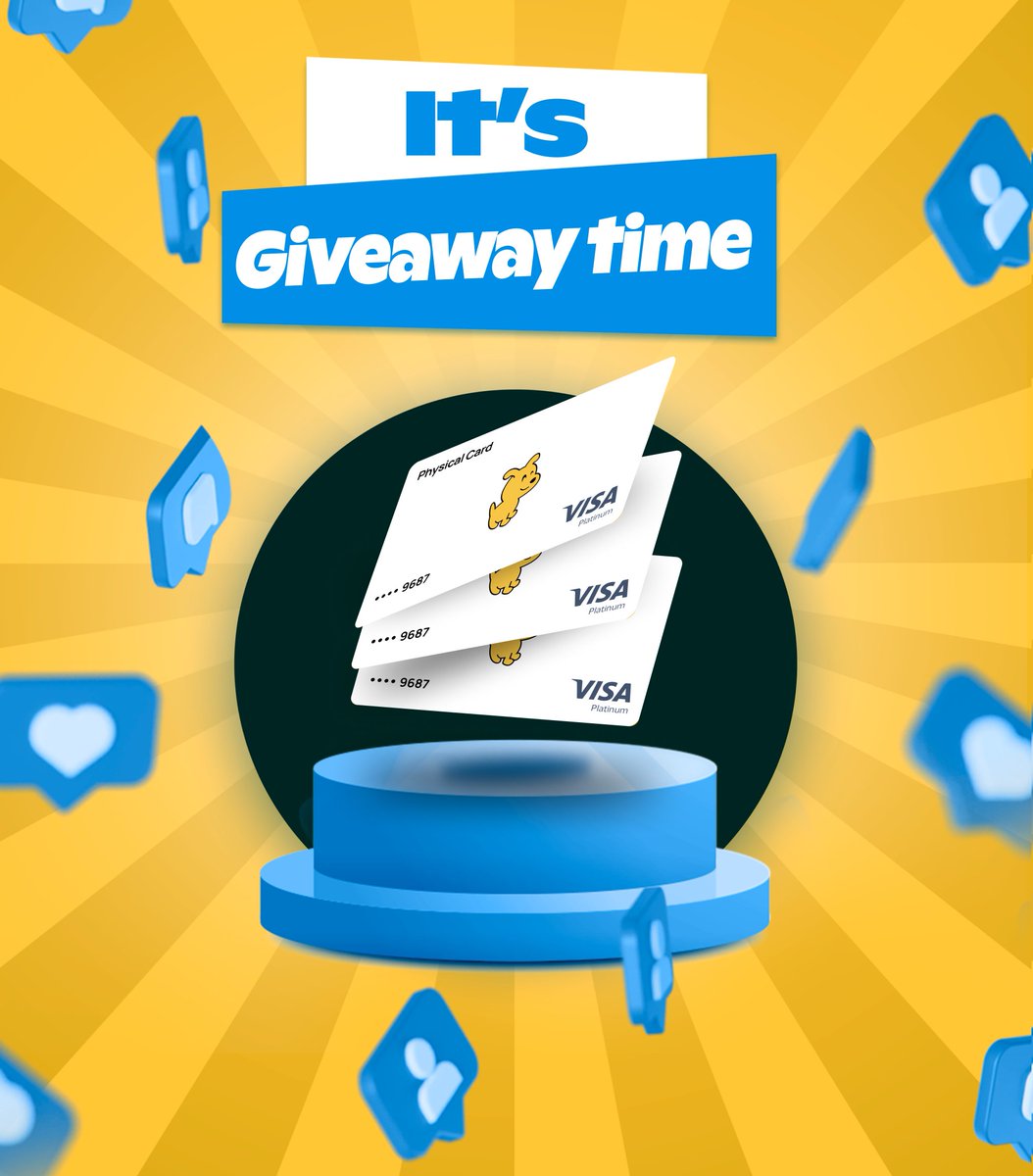 🎉 Our FIRST giveaway of 2025 is here!🎉

We’re giving away 3 physical cards, each worth $50, to lucky winners! 🐶💳

Here’s how to enter:

✅ Like &amp; retweet this post
✅ Tag 2 friends in the comments
✅ Drop a screenshot of your virtual card or a photo of your physical card in