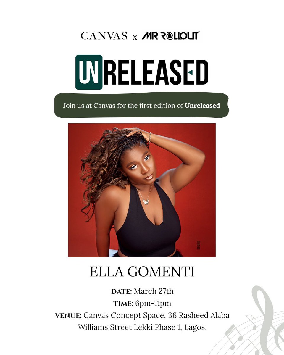 Today is our 1st event as MR ROLLOUT© and this year we wanted to offer more actionable impact in the industry 

Tonight, we spotlight this all-female lineup of rising stars 🌟 <a href="/fimiwiththeflow/">Fimi</a> <a href="/jamz_fr/">Jamz🧚🏿‍♂️</a> <a href="/thisisKAEY/">Kaey</a> <a href="/EllaGomenti/">Ella Gomenti</a> <a href="/ebunyele/">BIG ENGINE 💖</a> <a href="/mosireTM/">MÖSIRÈ</a> <a href="/iamshaylowe/">Shay Lowe</a> <a href="/Suurshibaby/">SUURSHI</a> 

Come