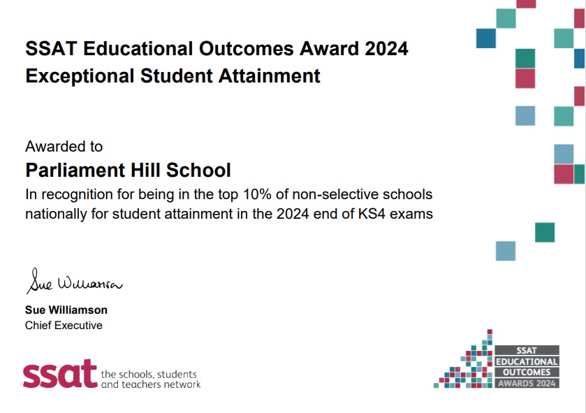 ParliHillSchool's tweet photo. Great news! PHS just got @ssat Educational Outcomes Awards as one of the highest performing secondary schools in the country, based on 2024 performance data and info from Ofsted. Thanks to @CamdenLearning for sharing the news!🥳🥳🥳
https://t.co/LJJlzwsHtd

@Parli_People https://t.co/r3WB6ENIL1