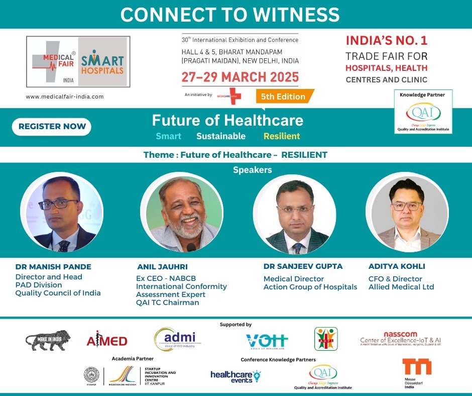 PADD_QCI (@padd_qci) on Twitter photo Elevate your healthcare game at #SMARTHospitals at Medical Fair India 2025! Join Dr. Manish Pande, Director & Head, <a href="/PADD_QCI/">PADD_QCI</a>, as he unveils key insights on #ICMEDPlus & ensuring trust in the med device supply chain. Mar 29, New Delhi, 10am-5pm. Register: docs.google.com/forms/d/e/1FAI… Elevate your healthcare game at #SMARTHospitals at Medical Fair India 2025! Join Dr. Manish Pande, Director & Head, <a href="/PADD_QCI/">PADD_QCI</a>, as he unveils key insights on #ICMEDPlus & ensuring trust in the med device supply chain. Mar 29, New Delhi, 10am-5pm. Register: docs.google.com/forms/d/e/1FAI…