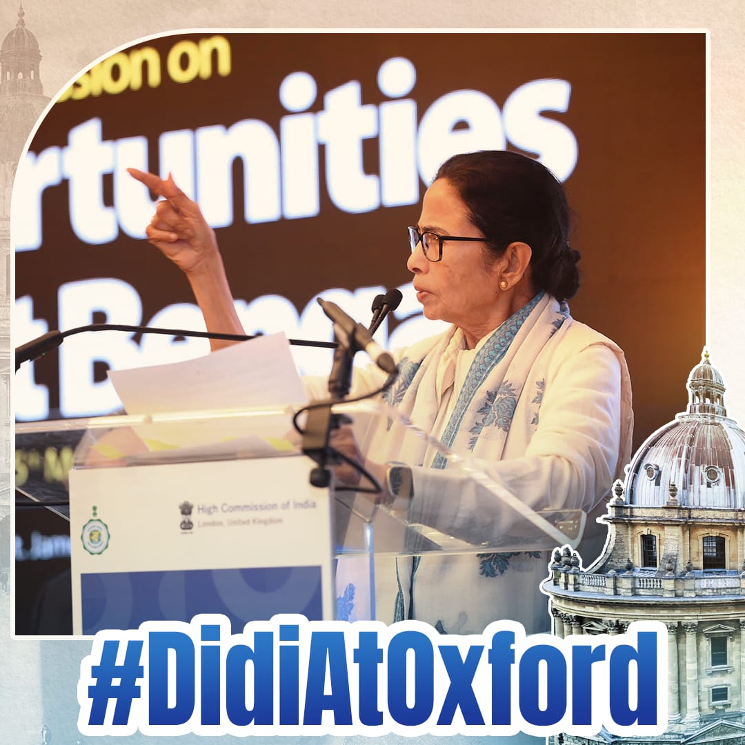 shekhar_AITC's tweet photo. @MamataOfficial takes Bengal’s ₹90,000 crore Self Help Group loans to Oxford University’s audience. #DidiAtOxford https://t.co/jdaDRko8S4