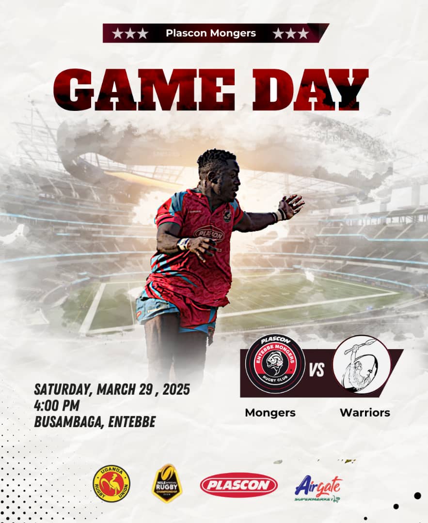 Mongers Rugby Club (@mongersrugby) on Twitter photo Come join us for the last game of the regular season as we take on the <a href="/Warriorsrugbyug/">Warriors Rugby</a> in Busambaga at
4:00pm Come join us for the last game of the regular season as we take on the <a href="/Warriorsrugbyug/">Warriors Rugby</a> in Busambaga at
4:00pm