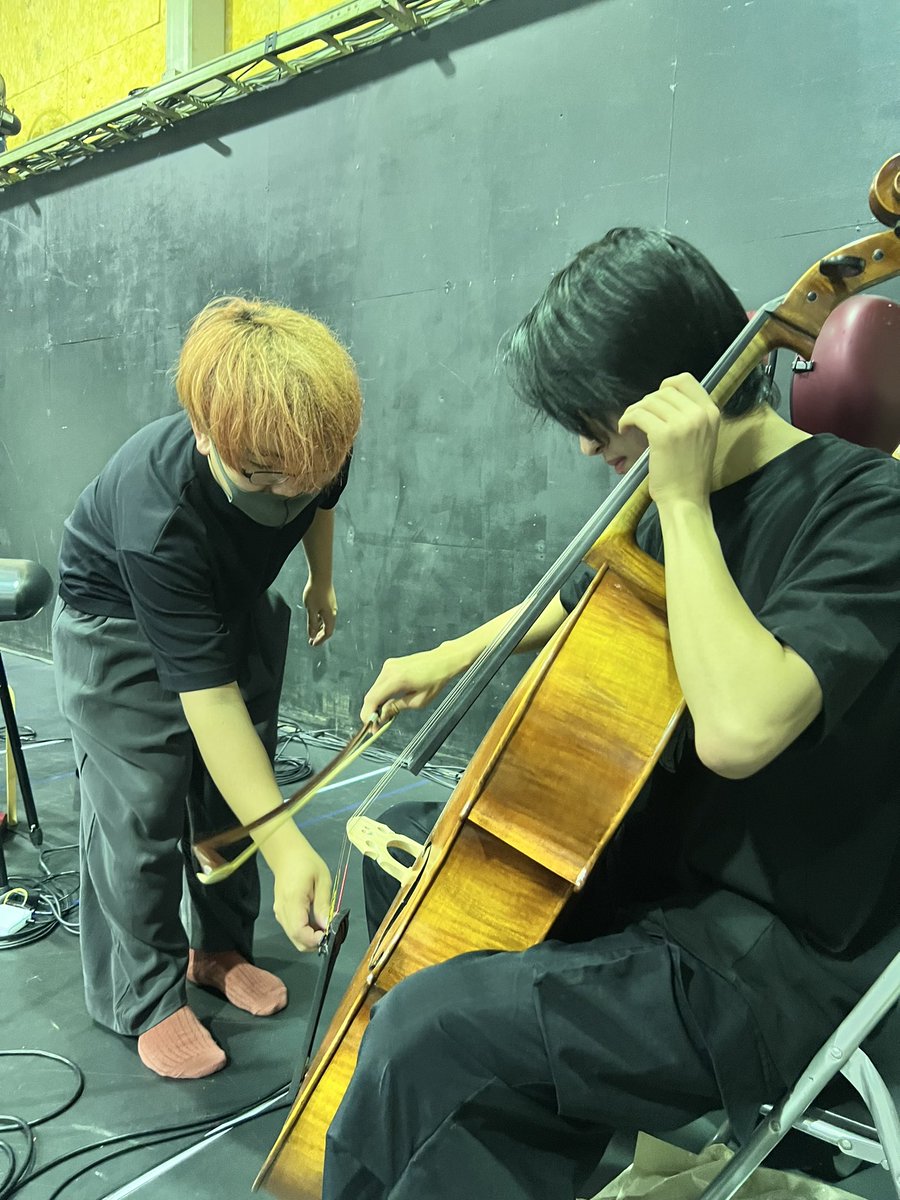 #セロ弾きのゴーシュ
お稽古順調に進んでおります。
今日は音楽隊の皆様と久しぶりに合わせる日🕊️
やっぱり生演奏のパワーはすごい。贅沢です。
お子様だけじゃなくて大人の皆様にも観てほしい！

そしてなんと今日は、
セロ弾きのダブルゴーシュを拝めました。
なんだかご利益がありそうです。