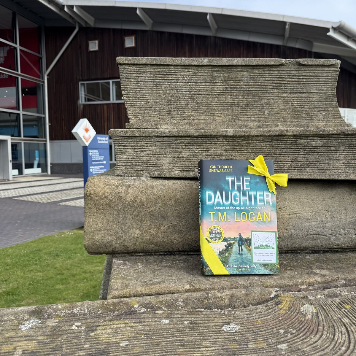 Bookfairies_NE's tweet photo. The Book Fairies are sharing copies of The Daughter by T. M. Logan all around the UK today in the hope that finders can follow the trail and find her…
Can YOU #FindTheDaughter at @sunderlanduni?
#iBelieveinBookFairies #TBFDaughter #TBFBonnier #TheDaughter #TMLogan https://t.co/7Rj7ZoUeyh