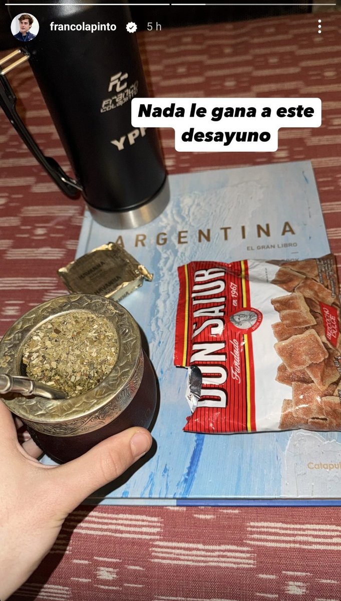 “Nada supere este café da manhã”

📲 Franco Colapinto via story do Instagram