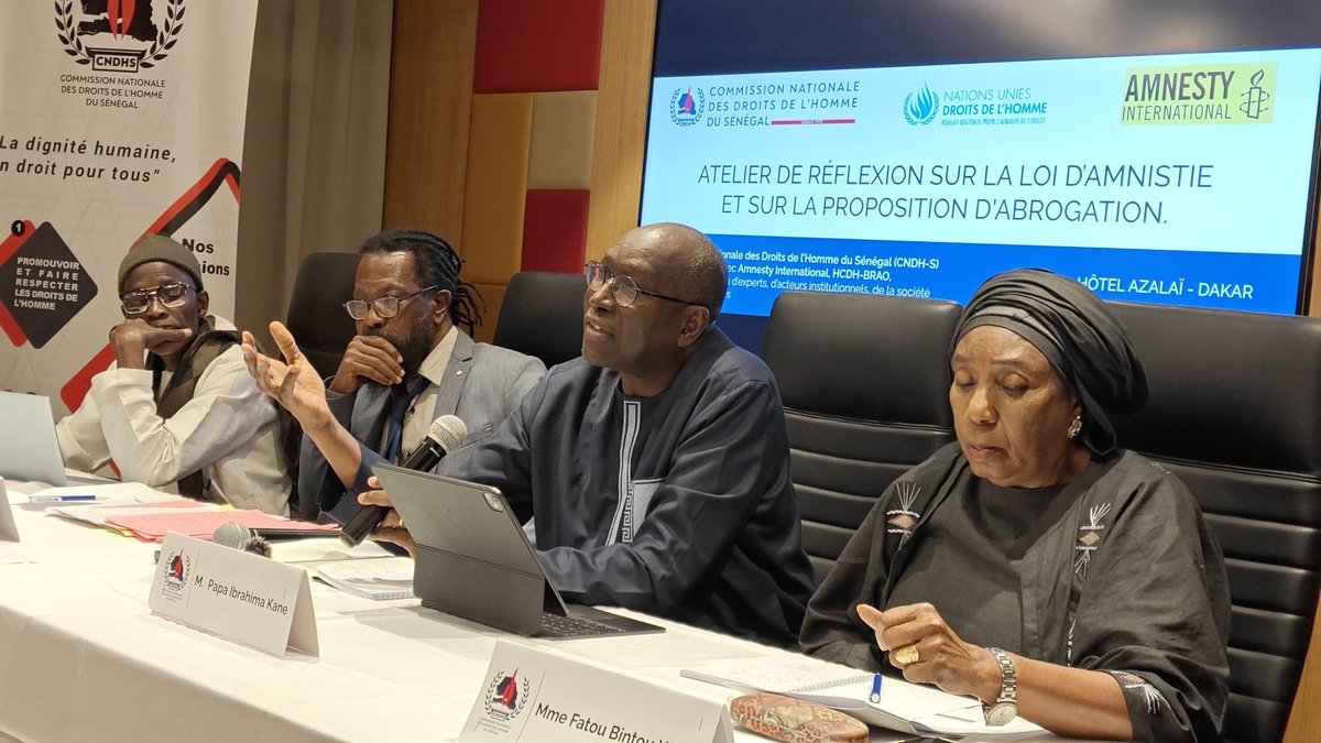 La loi d'amnistie de 2024 au Sénégal est examinée aujourd'hui par des experts qui feront des recommendations aux pouvoirs publics. La loi ne doit pas servir à asseoir l'impunité pour les atteintes aux droits de l'homme survenues entre 2021 wr 2024.
