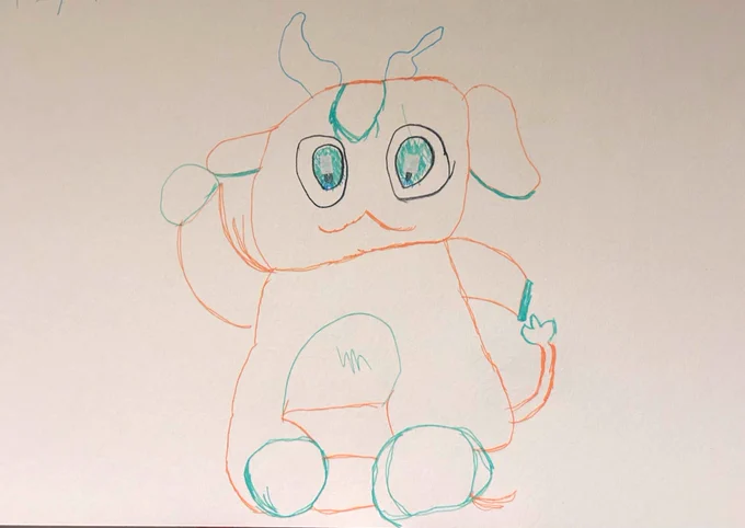 娘が描いたキリンちゃんさすがに愛らしいかも