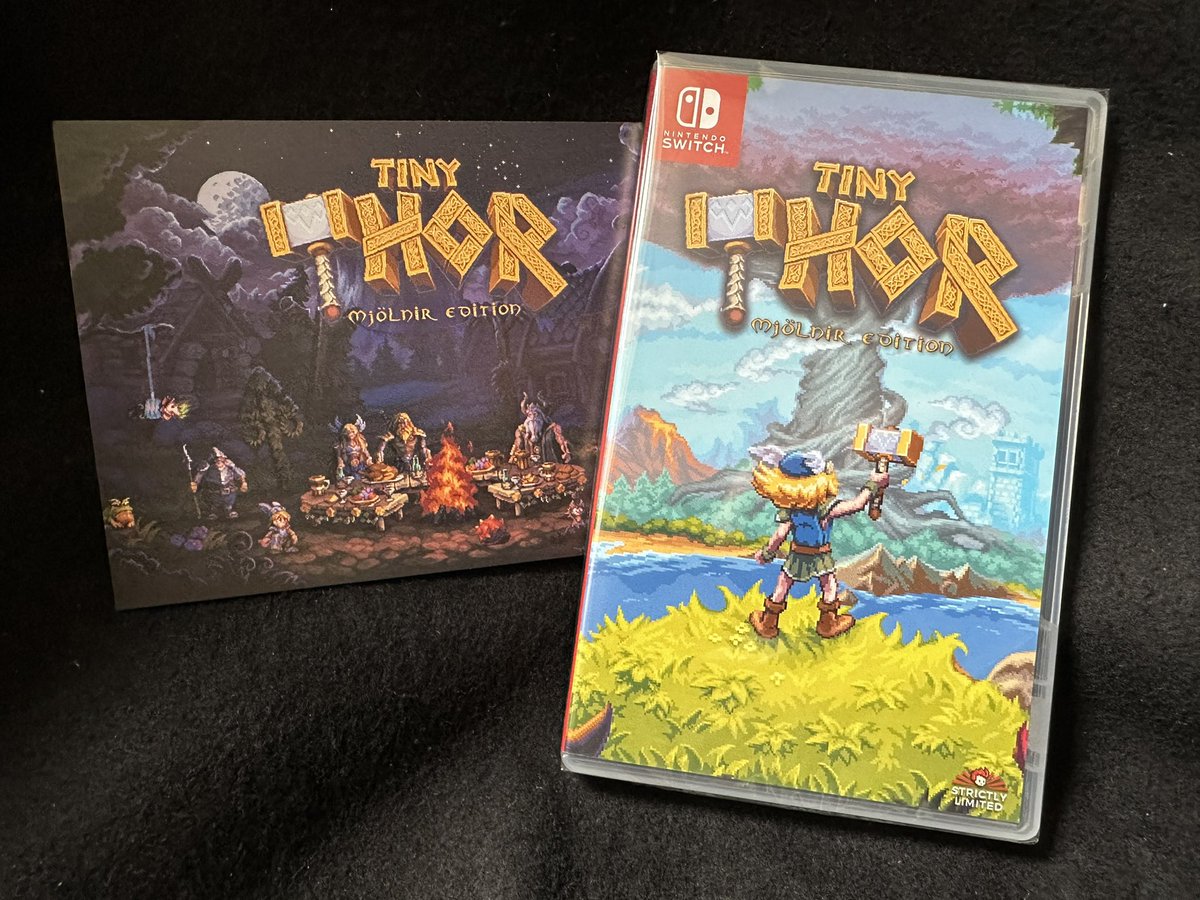 JoachimHesse's tweet photo. Heute ist endlich die physische Version von #TinyThor eingetroffen. Das ist ein sehr empfehlenswertes Hüpfspiel von #JochenHeizmann & Team. Zeit von Bezahlung bis Lieferung bei #StrictlyLimitedGames: 1 Jahr, 2 Monate, 20 Tage. Nicht gerade schnell für ein bereits fertiges Spiel. https://t.co/5xUODGYrkc