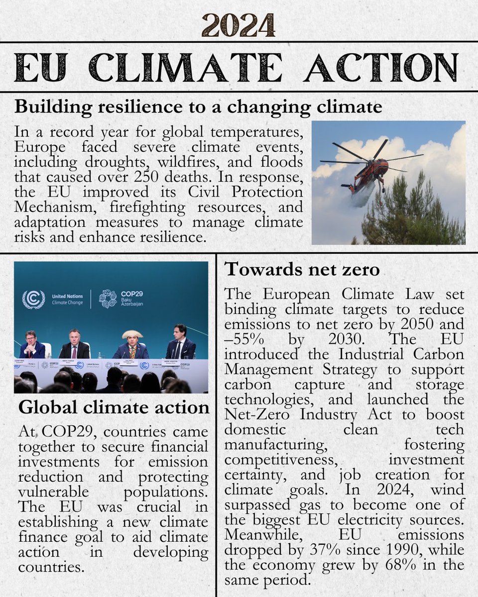 What did the EU achieve in climate action in 2024?

From implementing the legal framework of the European Green Deal to tackling extreme weather events and strengthening global partnerships, the EU has been at the forefront of climate action.

Read more: op.europa.eu/webpub/com/gen…
