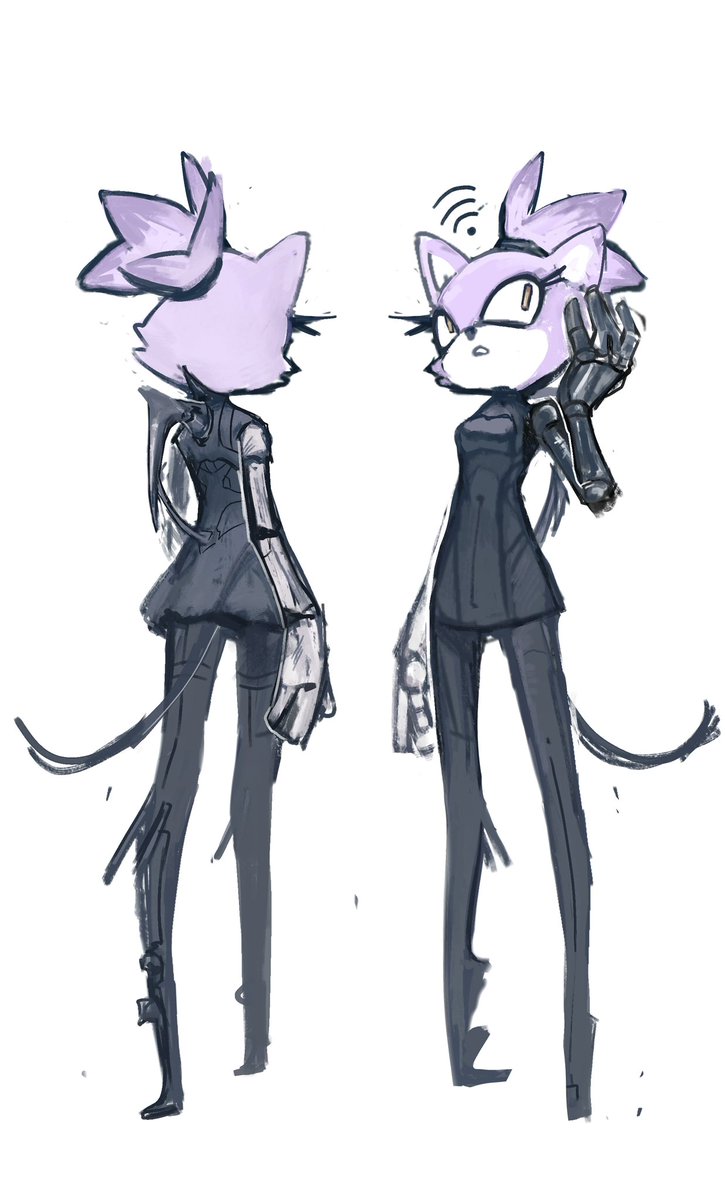 #silver and #blaze but from post-apocalyptic-cyberpunk #blame #silvaze ??xD