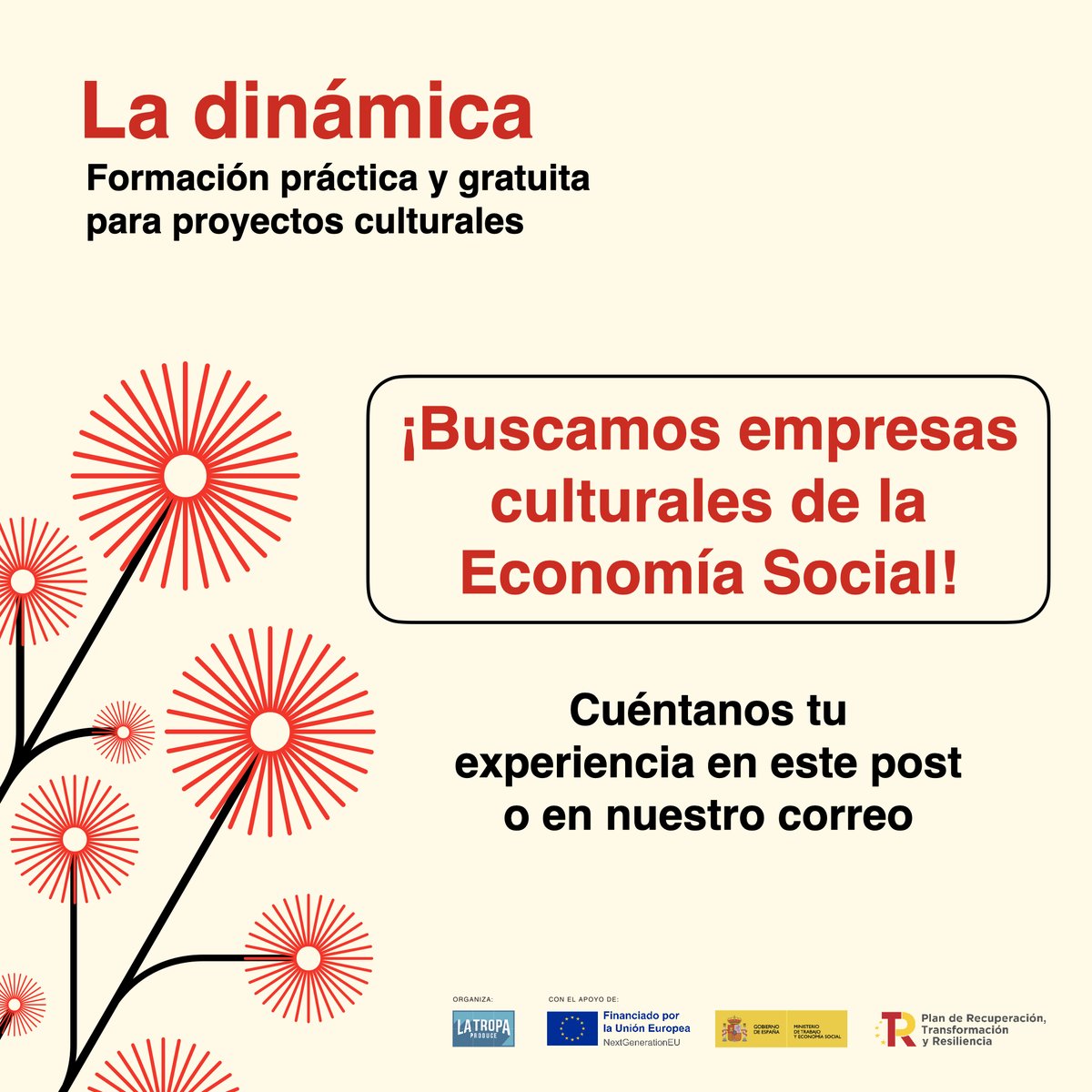 🚀 ¿Eres una empresa cultural dentro de la Economía Social? 🚀

Estamos realizando un estudio sobre la situación de nuestro sector y necesitamos tu colaboración. ¡Muchas gracias por participar con tu experiencia! 

¡Esperamos tus comentarios en este post o en hola@ladinamica.es!