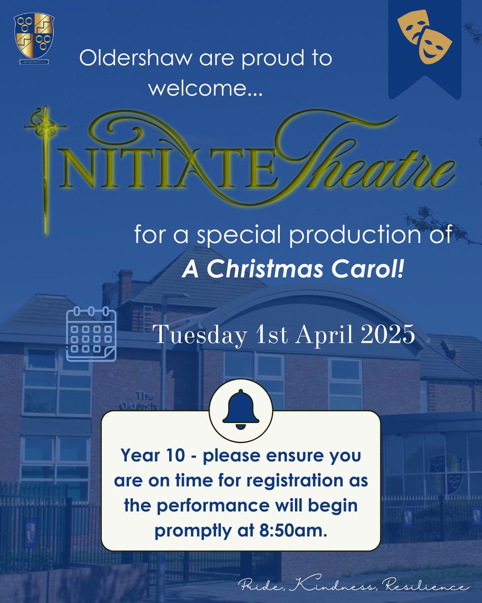 The Oldershaw School (@oldershawschool) on Twitter photo We are looking forward to welcoming <a href="/InitiateTheatre/">Initiate Theatre</a> next week! 👏🏼
This performance will support Year 10 students in their understanding of this important GCSE text, as they prepare for their PPE exams starting 28th April.
#AChristmasCarol #InitiateTheatre #OldershawSchool We are looking forward to welcoming <a href="/InitiateTheatre/">Initiate Theatre</a> next week! 👏🏼
This performance will support Year 10 students in their understanding of this important GCSE text, as they prepare for their PPE exams starting 28th April.
#AChristmasCarol #InitiateTheatre #OldershawSchool