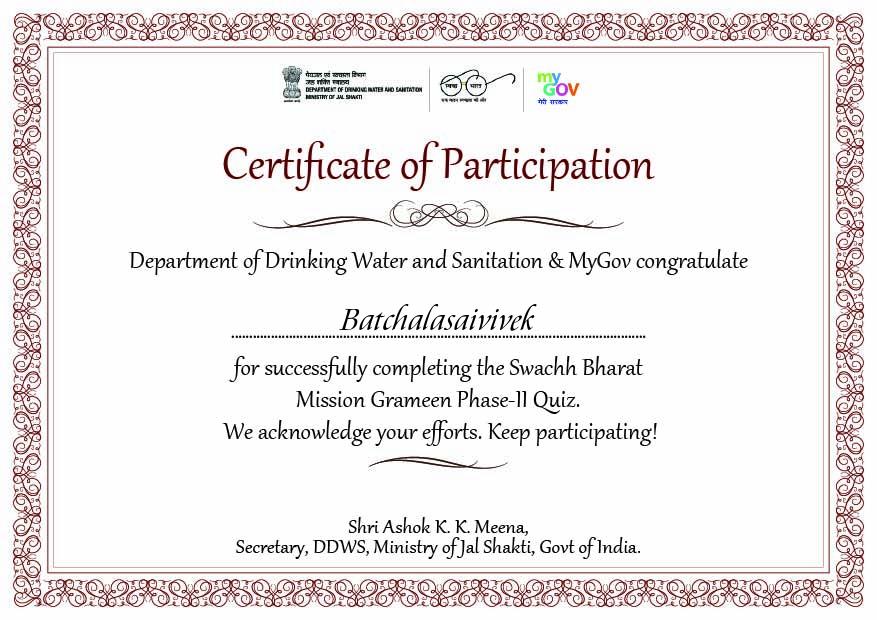 sai_vivek04's tweet photo. 1. https://t.co/Y7DvE23p2q
2. https://t.co/bNGbcSOeS4
3.https://t.co/9bSSMFLbN6
4. https://t.co/AlJr1vPaT6
5. https://t.co/oP06cUR9g5
🚮 Swachh Bharat Mission Grameen - Phase II
Proud to keep learning and growing! 💡📜 #MyGov #QuizCertificates #ContinuousLearning https://t.co/hCZoww1OC3