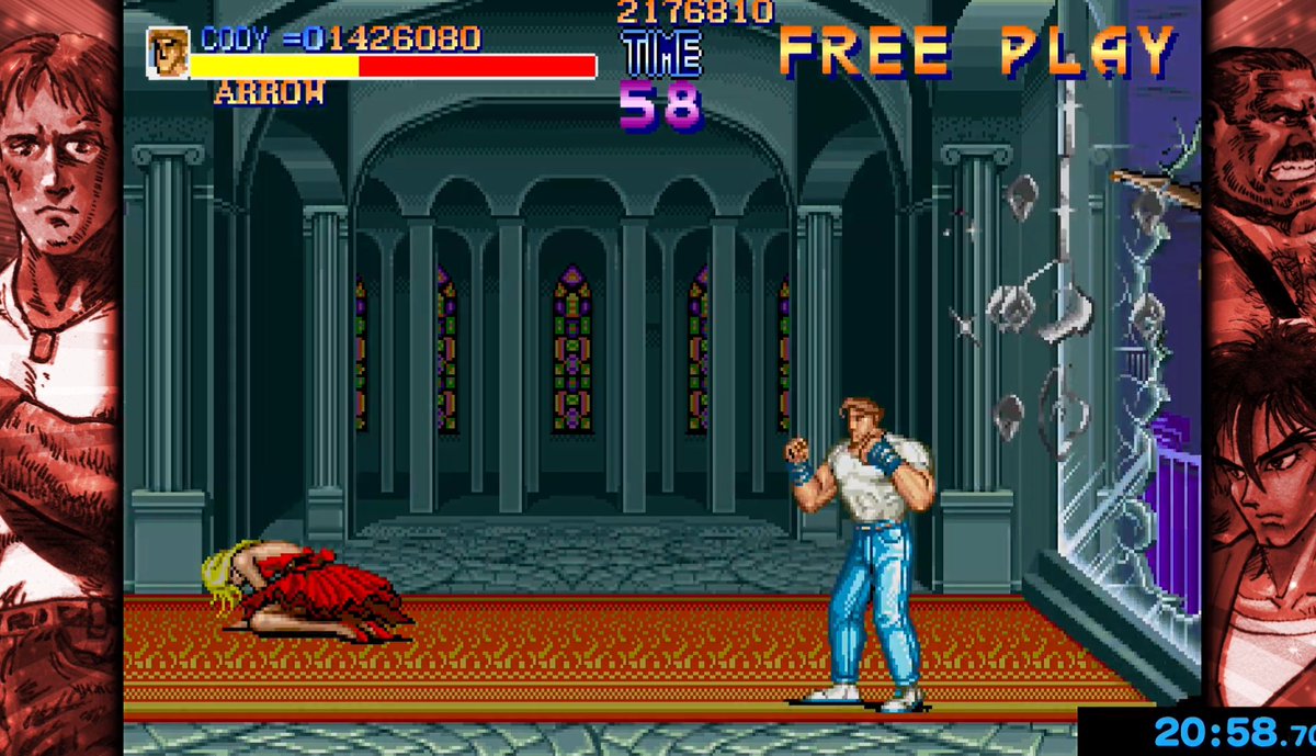 ファイナルファイトRTA、コーディ使用連射あり「1コインクリア」20:58 世界7位、日本2位です！ #福岡RTA #レトロゲーム