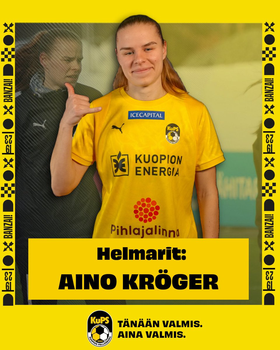 Aino Kröger Helmareihin! 🟨⬛

📰 Keltamustissa hyökkääjä valittiin ensi kertaa Suomen A-maajoukkueeseen, lue lisää:
kups.fi/aino-krogerill…

Onnea Aino! 👏