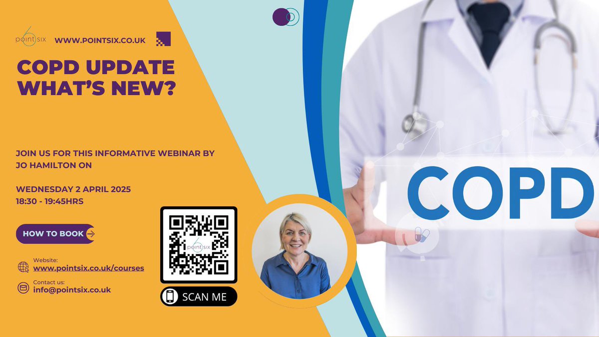 Join us next week for our update on what is new in COPD with <a href="/JoHamiltonEd/">Jo Hamilton</a> online pointsix.co.uk/copd-update-wh…