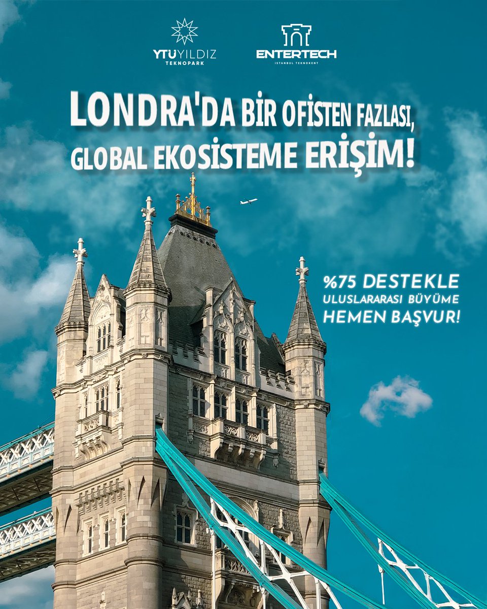 🚀 Teknoloji dünyasında sınırları aşıyoruz!
Londra Teknoloji Pazarlama ofislerimizle girişimcilerimiz için Londra ekosistemine hızlı giriş fırsatı sunuyoruz!

Neden Londra?
•Londra'nın yeni inovasyon merkezi Battersea Power Station'da TheEngine Room'da prestijli konumda ofis