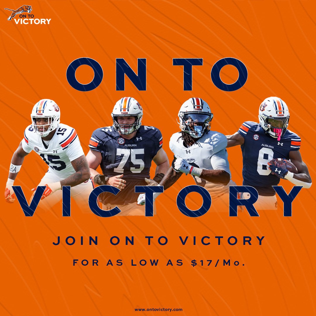 Auburn Football is just getting started, and we need YOU to be a part of our journey.
 
Join On To Victory today and help fuel our drive for success, both on and off the field. Your support makes a difference and pushes us to reach new heights. Let's do this together. War Eagle!