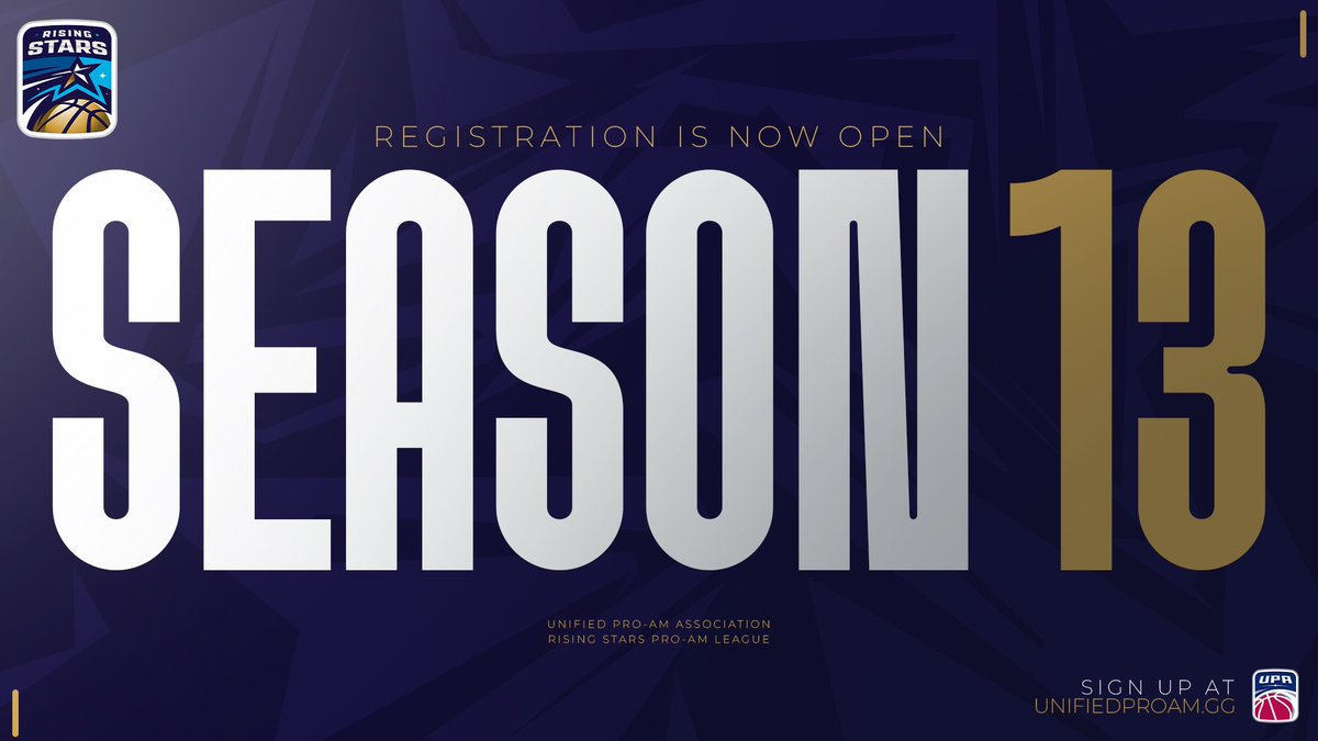 💫RISING STARS SEASON 13💫

🌟Use code early13 to receive a $30 entry fee (expires 3/30 1159PM EST)

🌟Signup by 4/14 to participate in the Open Tournament 

🌟Amateur League Rules apply (check tweet below for rules)

Register here➡️ unifiedproam.gg/product/rising…