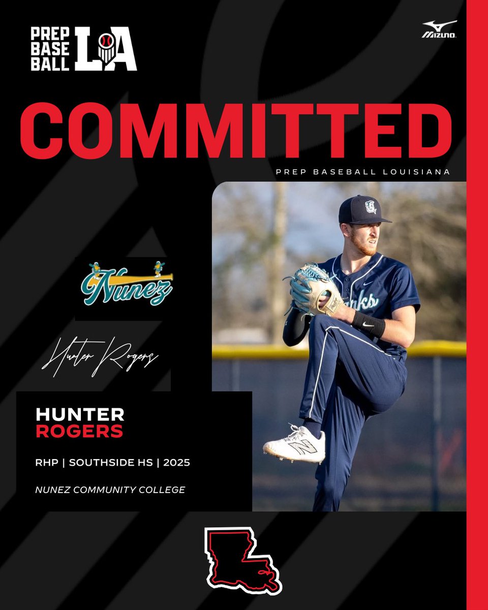 Prep Baseball Louisiana (@prepbaseballla) on Twitter photo Congratulations to 2025 Hunter Rogers (Southside HS) on his commitment to Nunez Community College. Rogers is the 2️⃣4️⃣th commit from our State Games last fall. #BeSeen
<a href="/AlexArmandPBR/">Alex Armand</a> | <a href="/Tyler__Leary/">Tyler Leary</a> | <a href="/davisj_9/">Davis Johnson</a>
👤 loom.ly/AqlVJsg Congratulations to 2025 Hunter Rogers (Southside HS) on his commitment to Nunez Community College. Rogers is the 2️⃣4️⃣th commit from our State Games last fall. #BeSeen
<a href="/AlexArmandPBR/">Alex Armand</a> | <a href="/Tyler__Leary/">Tyler Leary</a> | <a href="/davisj_9/">Davis Johnson</a>
👤 loom.ly/AqlVJsg
