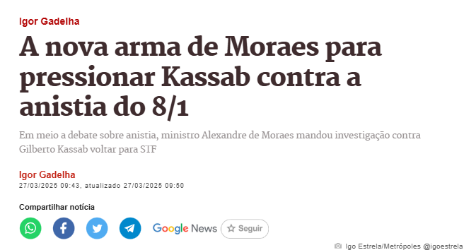 GayerGus's tweet photo. Detalhe
Moraes usa uma investigação da JBS na  LAVA JATO para ameaçar Kassab. 
Dias Toffoli não vai gostar disso https://t.co/CuzkSIl3Bn