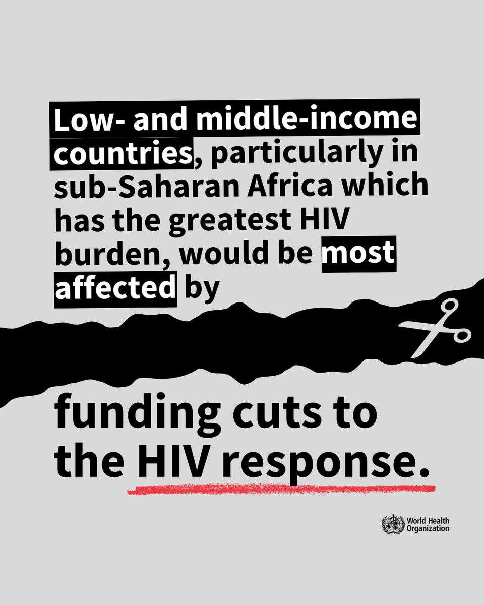 World Health Organization (WHO) (@who) on Twitter photo <a href="/ejaf/">Elton John AIDS Foundation</a> <a href="/ONECampaign/">ONE</a> <a href="/BurnetInstitute/">Burnet Institute</a> Low- and middle-income countries would be the most affected by #HIV funding cuts.
Since 2015, international donors have provided 40% of all HIV funding in these countries, supporting access to life-saving HIV therapy to more than 30 million people.
Read more <a href="/ejaf/">Elton John AIDS Foundation</a> <a href="/ONECampaign/">ONE</a> <a href="/BurnetInstitute/">Burnet Institute</a> Low- and middle-income countries would be the most affected by #HIV funding cuts.
Since 2015, international donors have provided 40% of all HIV funding in these countries, supporting access to life-saving HIV therapy to more than 30 million people.
Read more