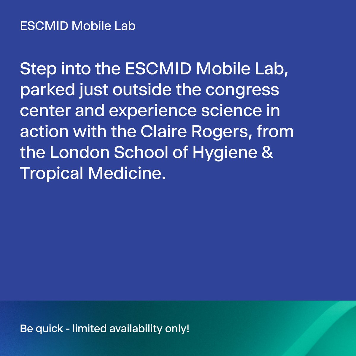 Don't miss your chance to take advantage of hands-on training at #ESCMIDGlobal 2025 with the ESCMID Mobile Lab. Explore the world of #parasitology with special small group microscopy sessions designed to enhance your practical and theoretical knowledge.

ow.ly/vH8v50VaPKz
