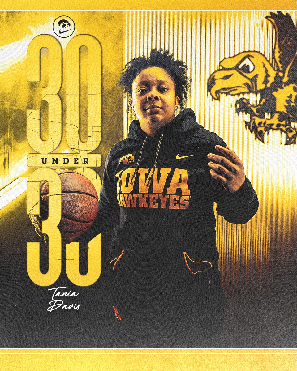 𝟯𝟬 𝗨𝗻𝗱𝗲𝗿 𝟯𝟬 🤩

<a href="/tania_davis1/">Tania Davis</a> has been named a <a href="/WBCA1981/">Women’s Basketball Coaches Association</a> 30 Under 30 honoree. The program recognizes up-and-coming women’s basketball coaches aged 30 and under at all levels of the game.

#Hawkeyes