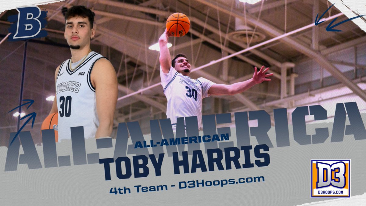 Brandeis Athletics (@brandeisjudges) on Twitter photo Last weekend, Toby Harris of <a href="/BrandeisMBB/">Brandeis Men's Basketball</a> was named the 10th All-American in program history, and the second honored by D3hoops.com! brandeisjudges.com/news/2025/3/27… Last weekend, Toby Harris of <a href="/BrandeisMBB/">Brandeis Men's Basketball</a> was named the 10th All-American in program history, and the second honored by D3hoops.com! brandeisjudges.com/news/2025/3/27…