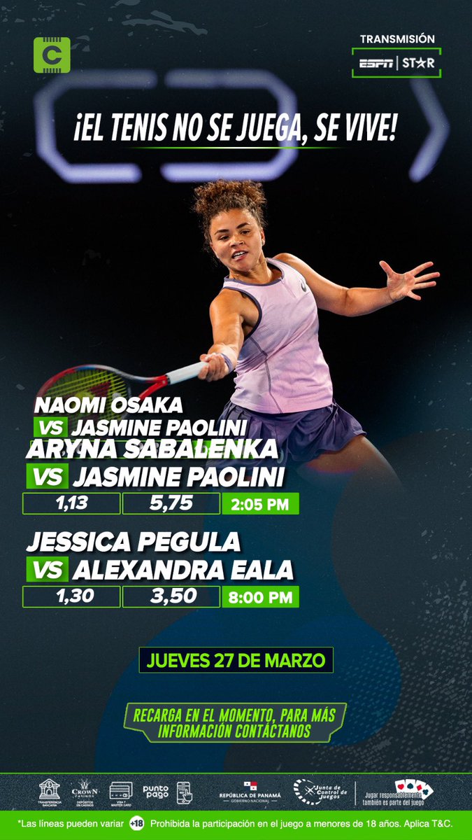 ¡El Miami Open está en juego! 🎾🔥 Haz tu apuesta en Codere y vive la emoción del tenis como nunca.