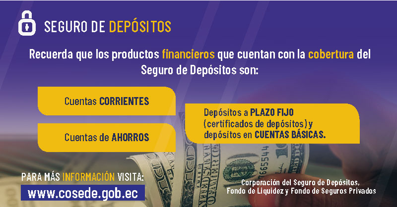 La seguridad de tus ahorros está respaldada por #COSEDE. Visita cosede.gob.ec