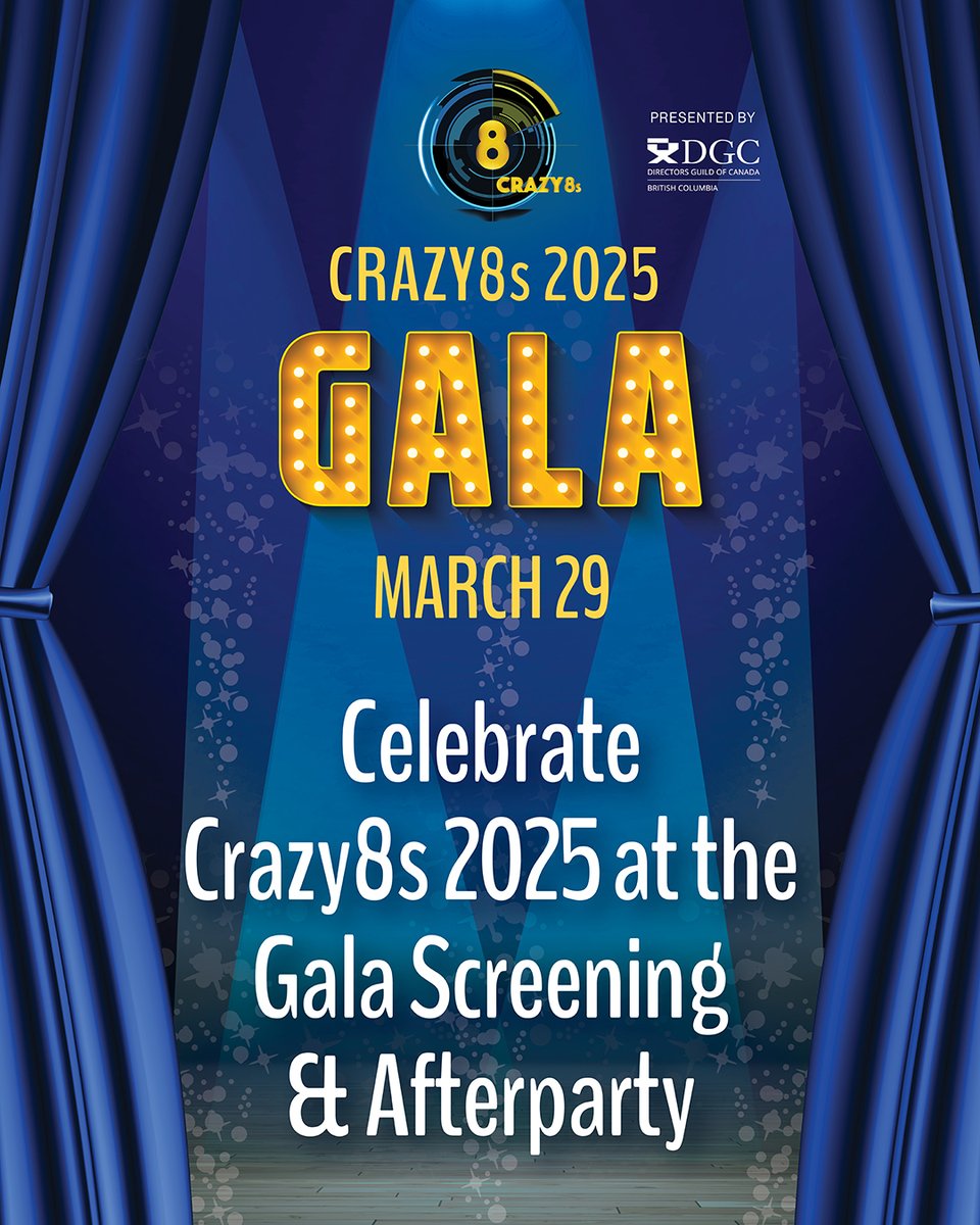 The Crazy8s Gala Screening &amp; Afterparty is happening this Saturday! 

✅ Celebrate local filmmakers 
✅ Watch 6 new short films 
✅ Get into our Science World Afterparty with live DJs, dancing, drinks by Lavis Liquid and bites at Triple Os

Don't get FOMO: Crazy8s2025Gala.eventbrite.ca