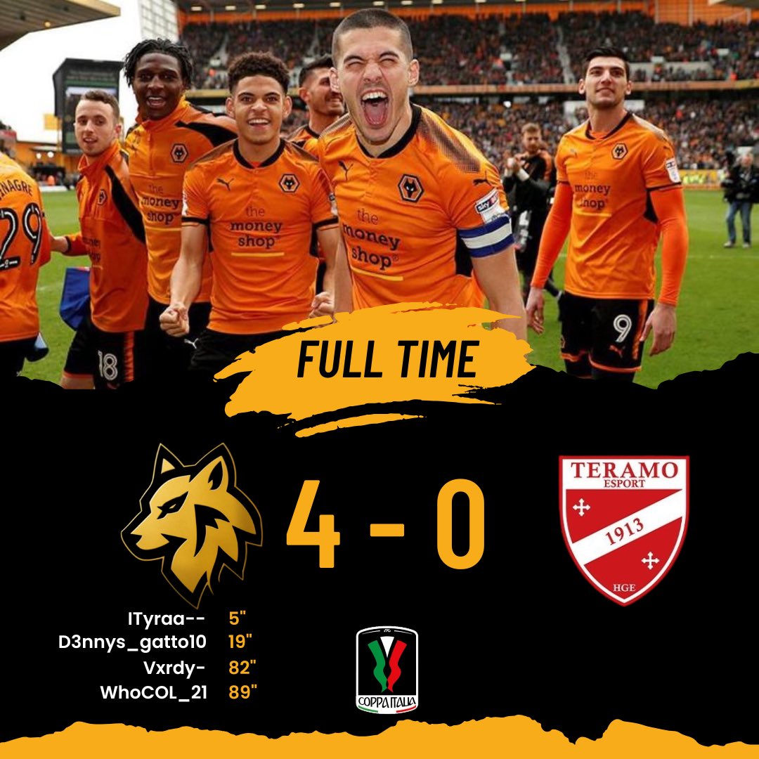 IIP WOLFREAL (@wolfrealesports) on Twitter photo FULL TIME!!! 🟡⚫️
🏆|<a href="/VPGItaly/">VPG Italy 🇮🇹</a>
🤝|<a href="/TeramoeSports/">Città Di Teramo 1913 ESports</a>
✅|4-0
⚽️|<a href="/ITyraa__/">λιγοστός</a>
⚽️|<a href="/d3nnys_gatto10/">Dennys Gatto</a>
⚽️|<a href="/Vxrdyyy/">Claudjo.</a>
⚽️|<a href="/col7fbi/">Col</a>
👟|<a href="/MessinAlessio98/">Alessio Messina</a>
👟|<a href="/Scalcovic/">@Scalcovic</a>
👟|<a href="/d3nnys_gatto10/">Dennys Gatto</a>
👟|<a href="/Vxrdyyy/">Claudjo.</a> FULL TIME!!! 🟡⚫️
🏆|<a href="/VPGItaly/">VPG Italy 🇮🇹</a>
🤝|<a href="/TeramoeSports/">Città Di Teramo 1913 ESports</a>
✅|4-0
⚽️|<a href="/ITyraa__/">λιγοστός</a>
⚽️|<a href="/d3nnys_gatto10/">Dennys Gatto</a>
⚽️|<a href="/Vxrdyyy/">Claudjo.</a>
⚽️|<a href="/col7fbi/">Col</a>
👟|<a href="/MessinAlessio98/">Alessio Messina</a>
👟|<a href="/Scalcovic/">@Scalcovic</a>
👟|<a href="/d3nnys_gatto10/">Dennys Gatto</a>
👟|<a href="/Vxrdyyy/">Claudjo.</a>