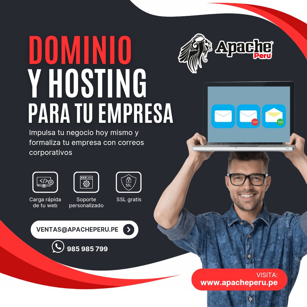 apacheperu's tweet image. Dominio, hosting, correos corporativos y alojamiento web para tu Empresa desde 120 soles al año INC IGV.

Contáctanos vía WhatsApp escribiendo al 985985799

apacheperu.pe