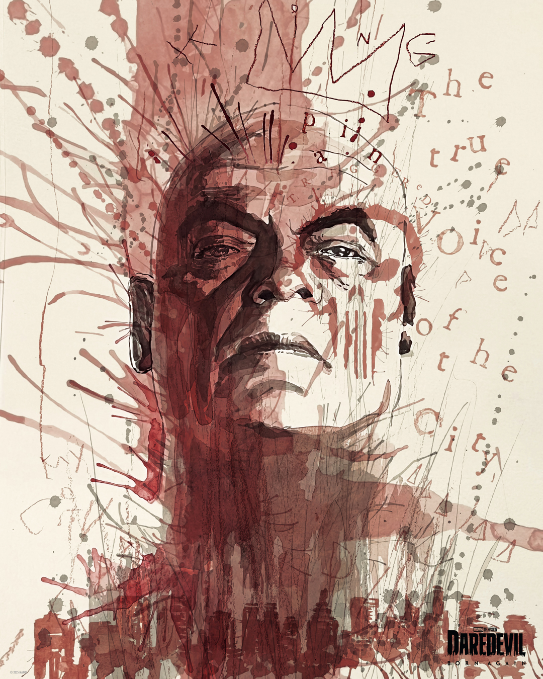 Creatieve Daredevil Born Again poster op Disney Plus België 