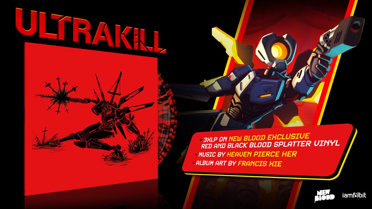Yes, it's finally happening -- The ULTRAKILL soundtrack is coming to vinyl!

3xLP containing all the songs from ACT I: INFINITE HYPERDEATH (including P-1), with all-new art by Francis, is now available for pre-order.