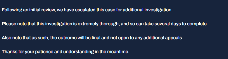 SpadetraOW's tweet photo. UPDATE:

Blizzard has responded to my ticket and they will investigate the account. I know I am clean.

Thank you for the support everyone! ❤️ https://t.co/UP5QiOAPpf