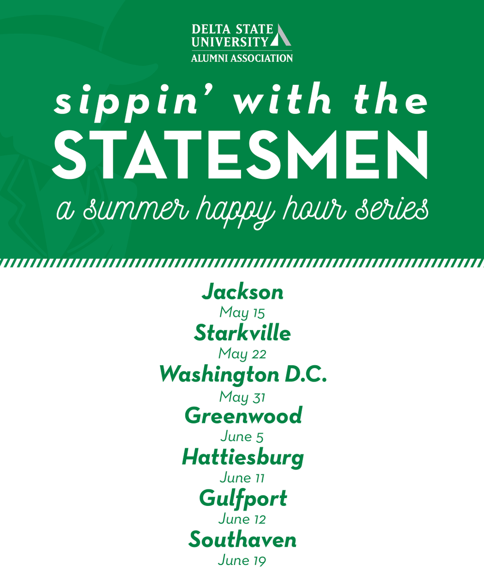 Delta State Alumni (@dsu_alumni) on Twitter photo Our Sippin' with the Statesmen Happy Hour Series is BACK! Whether you’re near or far, we’re bringing the <a href="/DeltaState/">Delta State University</a> spirit to YOU this summer! 🎉 Our Sippin' with the Statesmen Happy Hour Series is BACK! Whether you’re near or far, we’re bringing the <a href="/DeltaState/">Delta State University</a> spirit to YOU this summer! 🎉