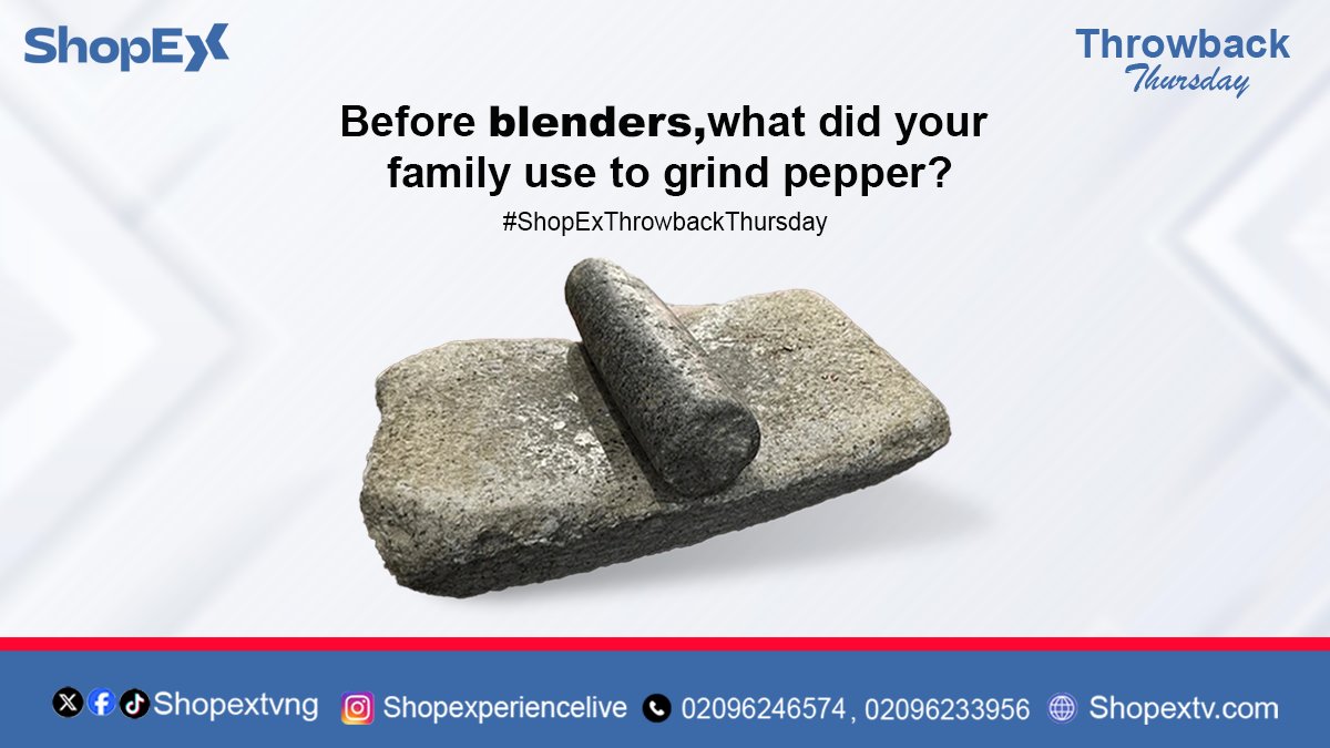 shopextvng's tweet photo. #ThrowbackThursday Before blenders, how did your family blend pepper? Grinding stone? Mortar and pestle?
Now, It's effortless with the CookEX 4-in-1 Blender—fast, powerful, & built for all your kitchen needs! 🔥
DM or call us now to get yours! 📞
#CookEXBlender #ThrowbackVibes https://t.co/tecZcF34GO