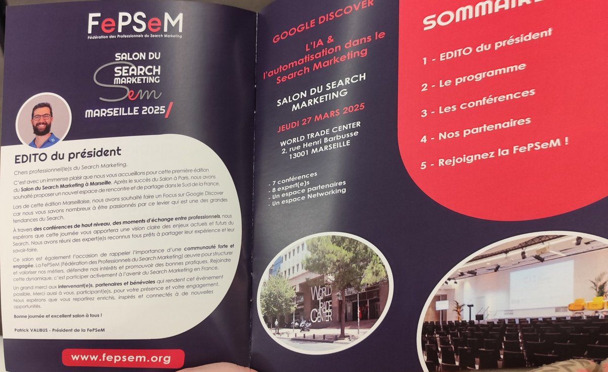 Merci <a href="/seocamp/">SEO CAMP / FePSeM</a>, aux conférenciers, aux sponsors pour cette journée #SEO Discover, Automation, IA etc <a href="/digimood/">Digimood - SEO / SEA</a> 🙏☀️ <a href="/jringard/">Julien ringard - Consultant SEO</a> <a href="/LeonPressCitron/">Guillaume Robbe 🍋</a> #marseille #rankmeimfamous